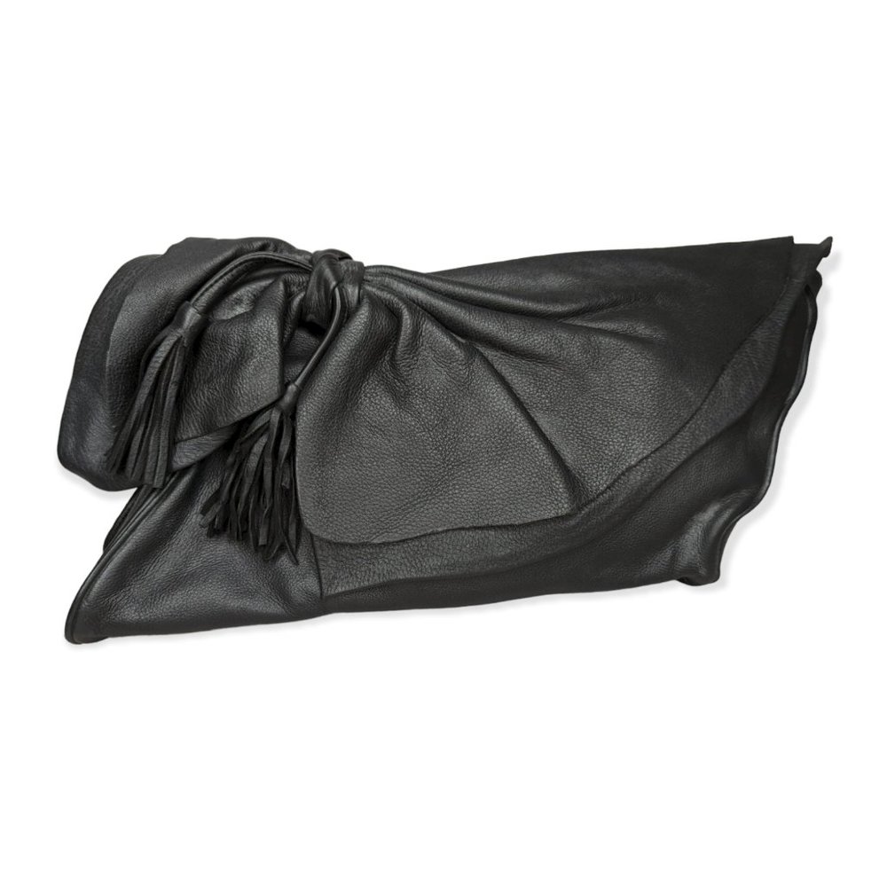 Brio! Black Deerskin Leather Shoulder Bag NWT
